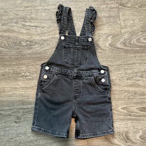 H&M Overall Denim Jean Shorts Black‎ Size 6X